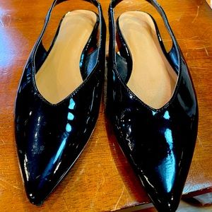 Patent Leather sling back flat
